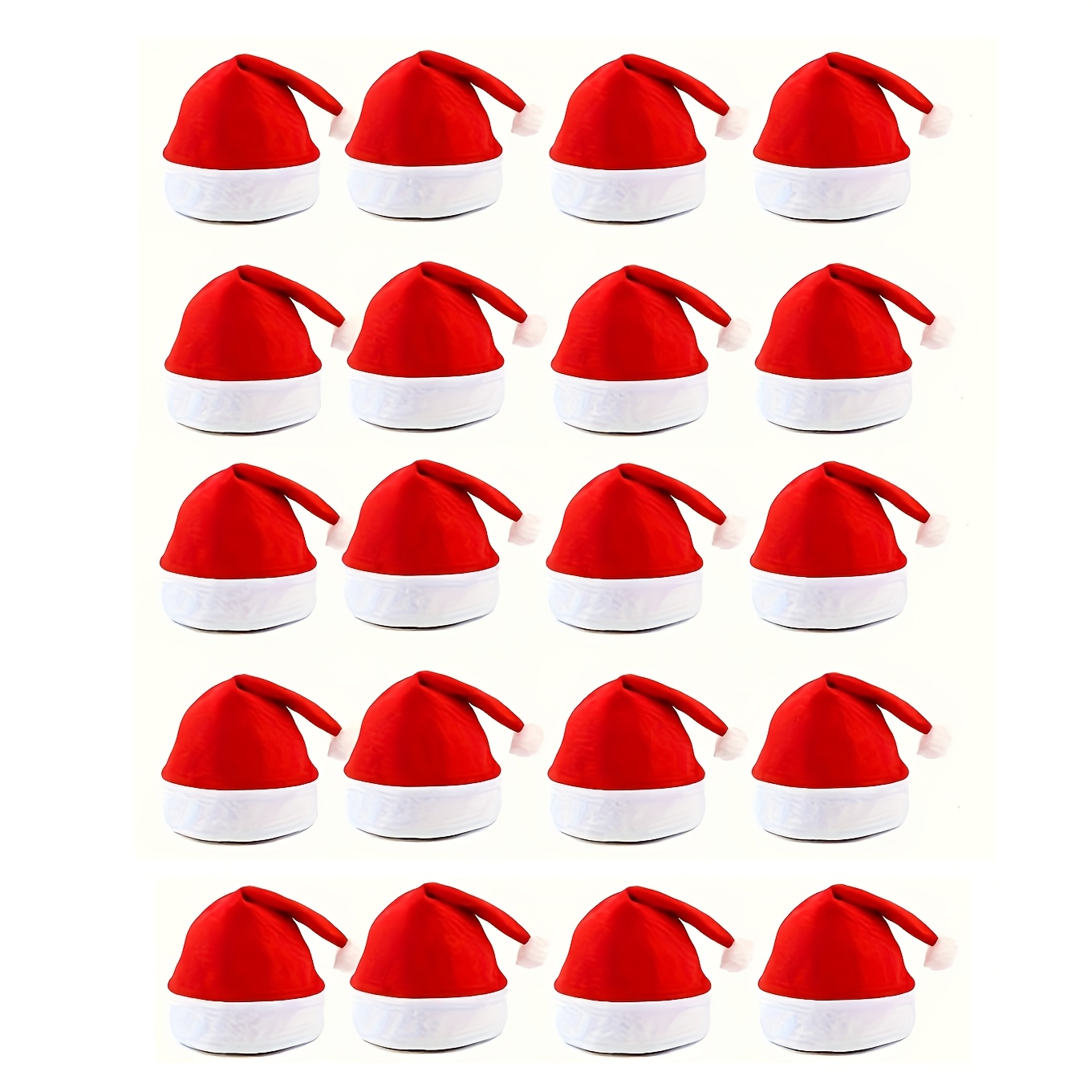 TEMU Confezione da 20 pezzi di cappellini di in tessuto non tessuto adatti per feste di Natale, costumi natalizi, matrimoni e compleanni - Cappellini