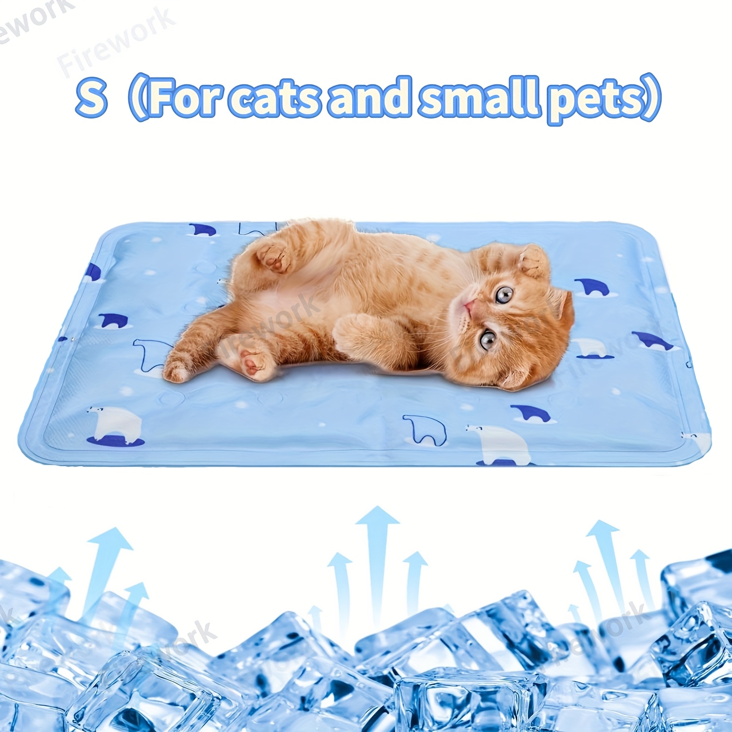 TEMU Upgraded 2025 Cooling Mat For - Polar Bear Pattern, Water-filled Pad With To Keep Indoors & Outdoors, Durable Material, Pet Cooling Mat | Mat | Cooling Pet Toys