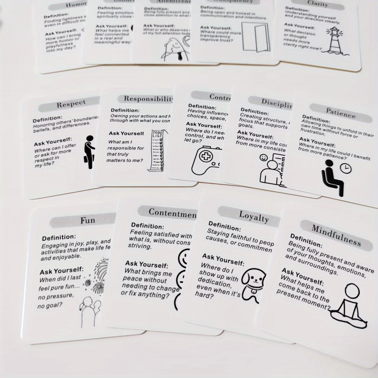 TEMU Cartes ACT Relax Valeurs | Outil Professionnel de Relaxation par Acceptation et Engagement | Cartes d'Exploration des Valeurs de Vie | Aide à la