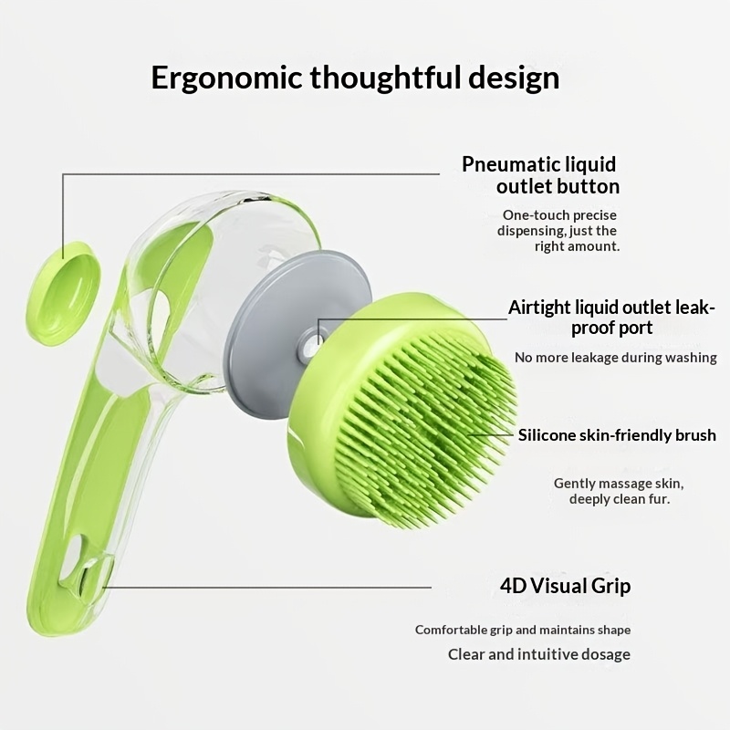 Pet Bath Brush for Easy Foaming, Suitable for Cats and Dogs