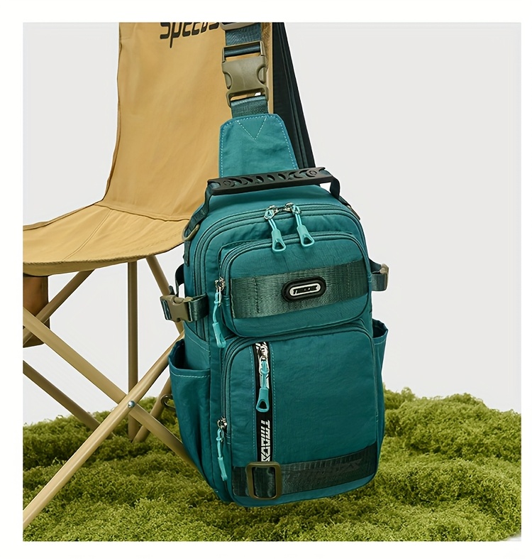 unisex chest backpack large capacity convertible crossbody handheld waist pack with multiple compartments padded shoulder straps waist clip for outdoor hiking gym travel durable casual outdoor bag 18 colors backpack for travel hiking essentials stylish outdoor gear secure zipper closure details 23