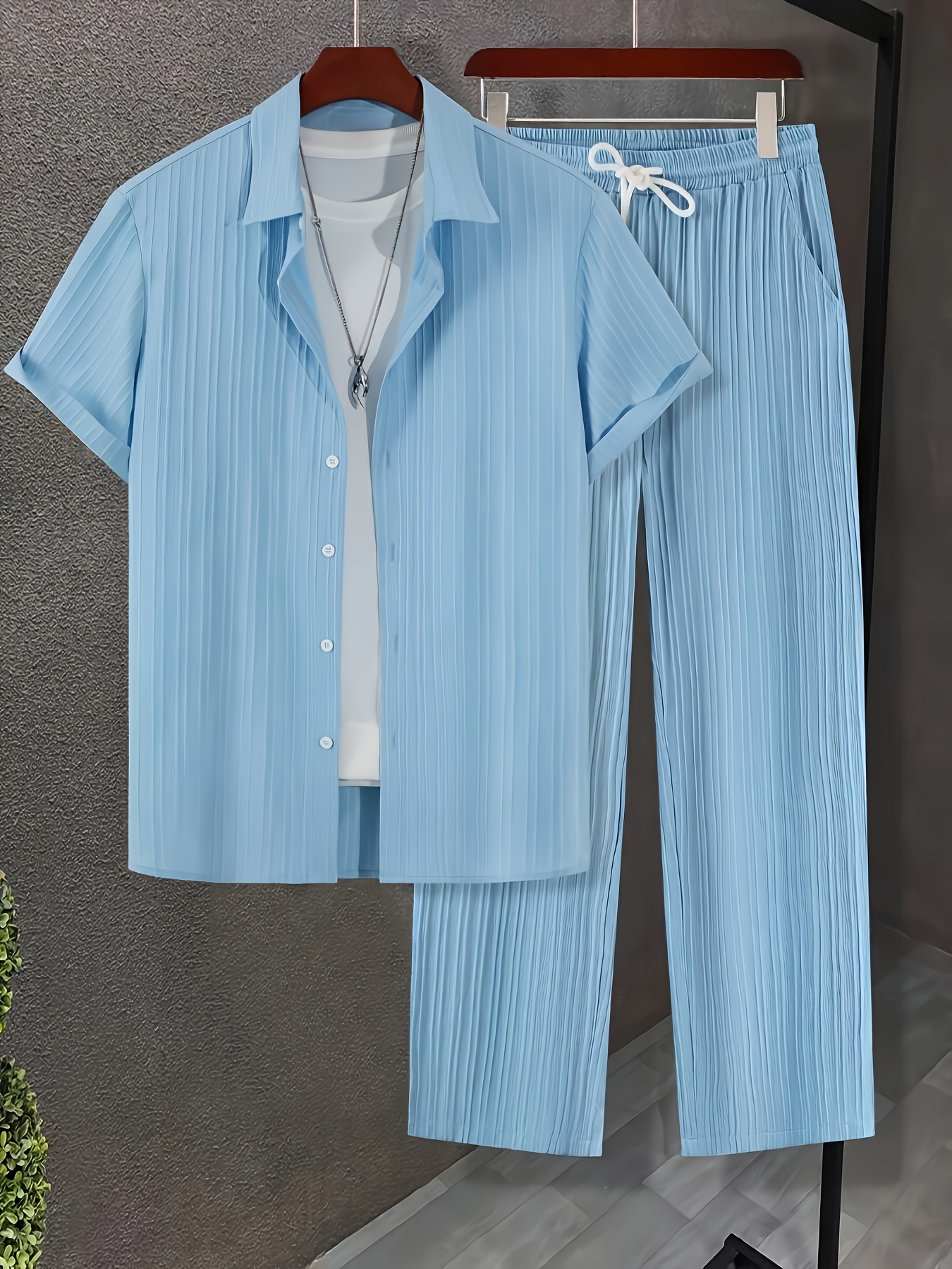 -Border Men'S Casual Athletic Top And Bottom Set by Pearson Selected