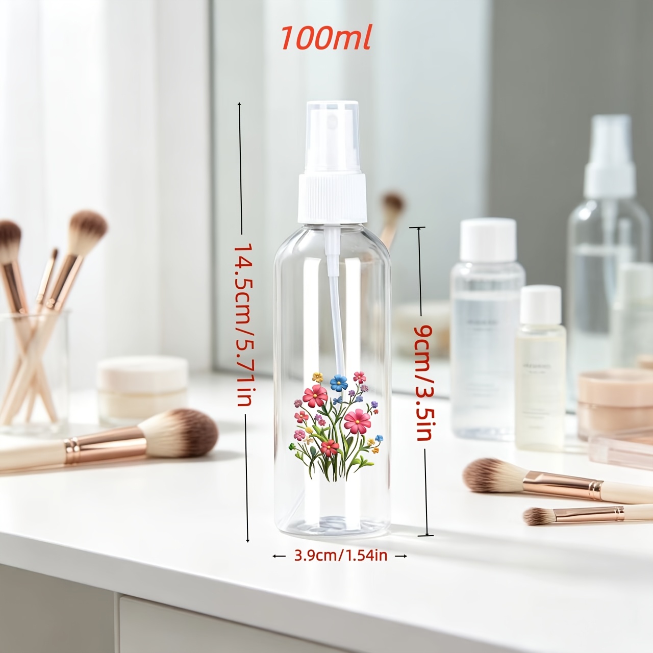 TEMU 1 pièce Flacon vaporisateur portable rechargeable de voyage avec pompe à air distributeur et petit récipient rechargeable - Flacon pompe à motif