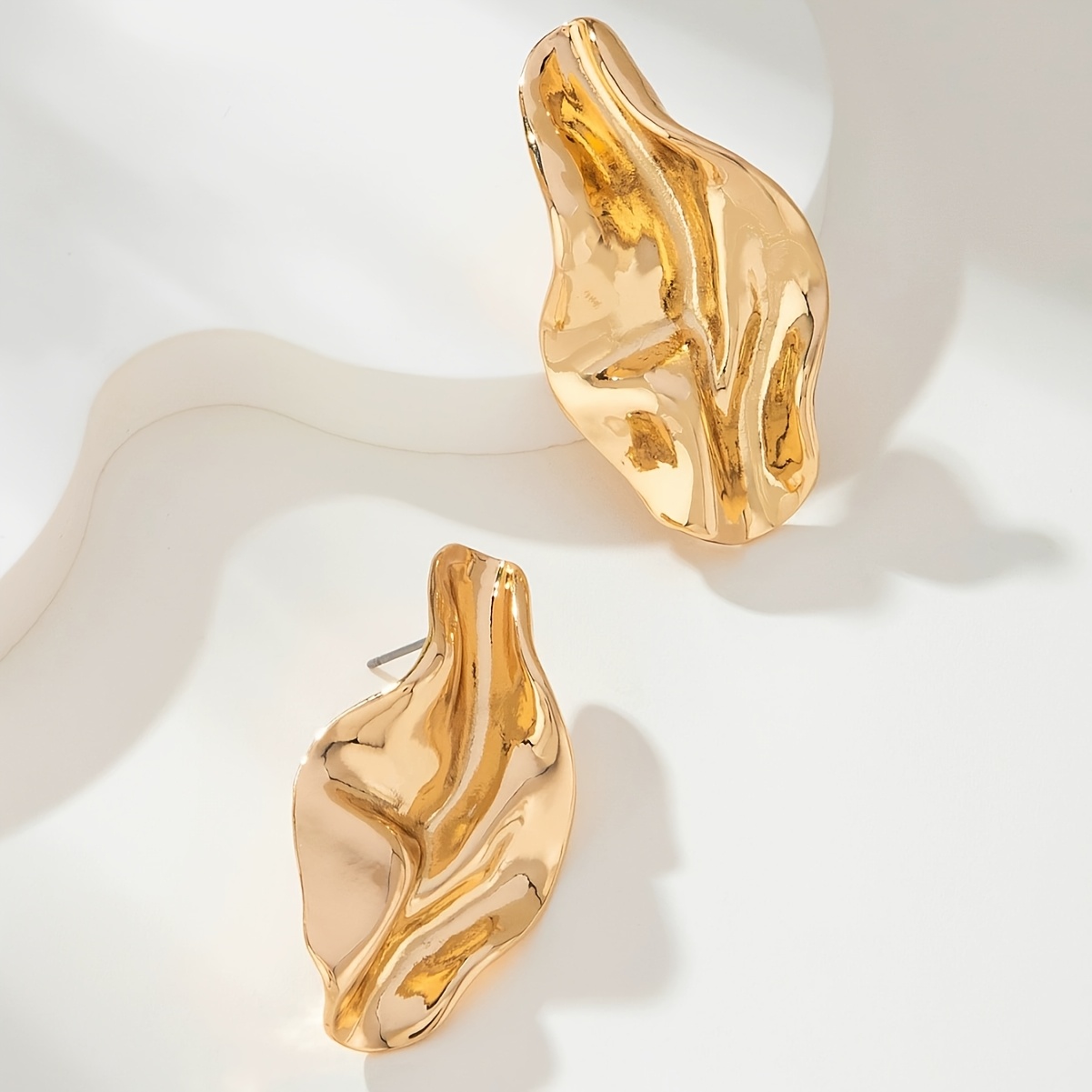 Bohemian Style Geometric Earrings with Golden Tone