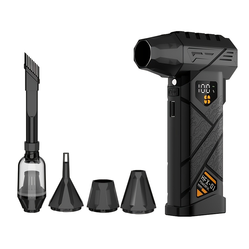 Cordless Turbo Blower 150000rpm Strong Blowing- With Smart Display, Turbo Jet Fan High-capacity Battery For Car , Computer Dusting, Grill Cleaning, Leaf Blower, Camping, Bbq, Outdoor, Homes. Gift