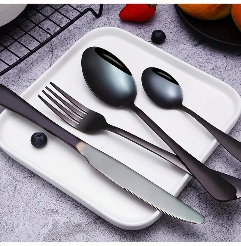 32pcs summer outdoor portable stainless steel outdoor tableware set knife straw and cleaning brush large portable bag reusable lightweight and convenient suitable for outdoor picnics camping travel gifts for Product details 8
