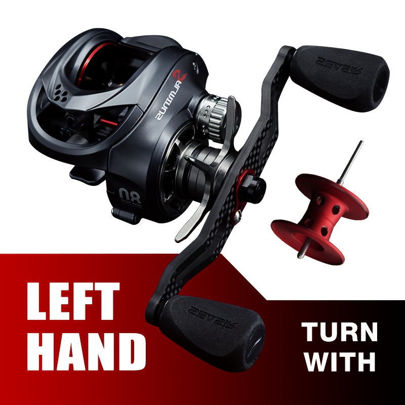 Seasir Metal Baitcasting Reel Aluminum Frame Cnc Drag Knob 8.0:1 Gear Ratio 11+1bb Extended Carbon Handle Fishing Reel 2 Spools
