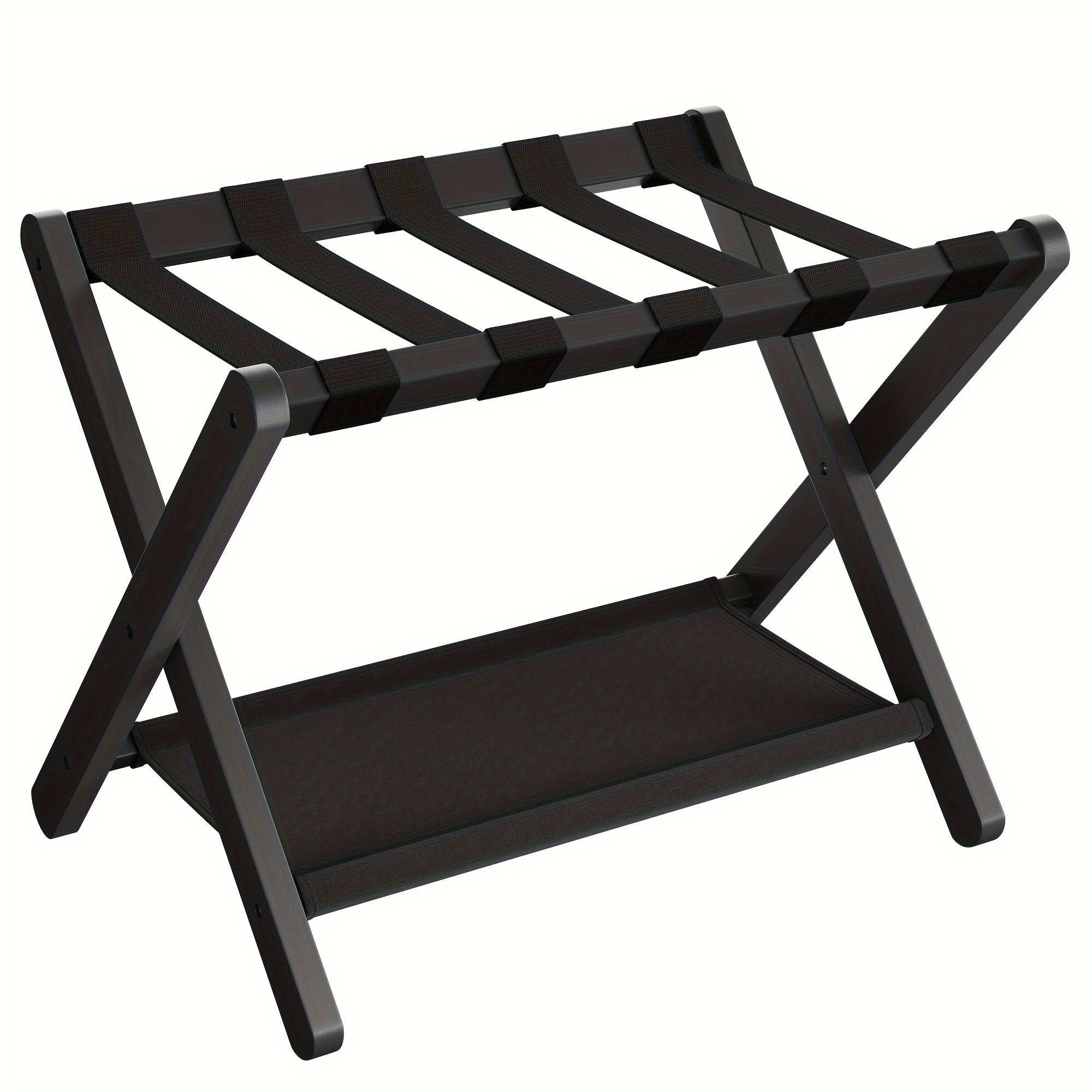 

Songmics Luggage Rack, Folding Suitcase Stand With Storage Shelf, For Guest Room, Hotel, Bedroom, Heavy-duty, Holds Up To 131 Lb