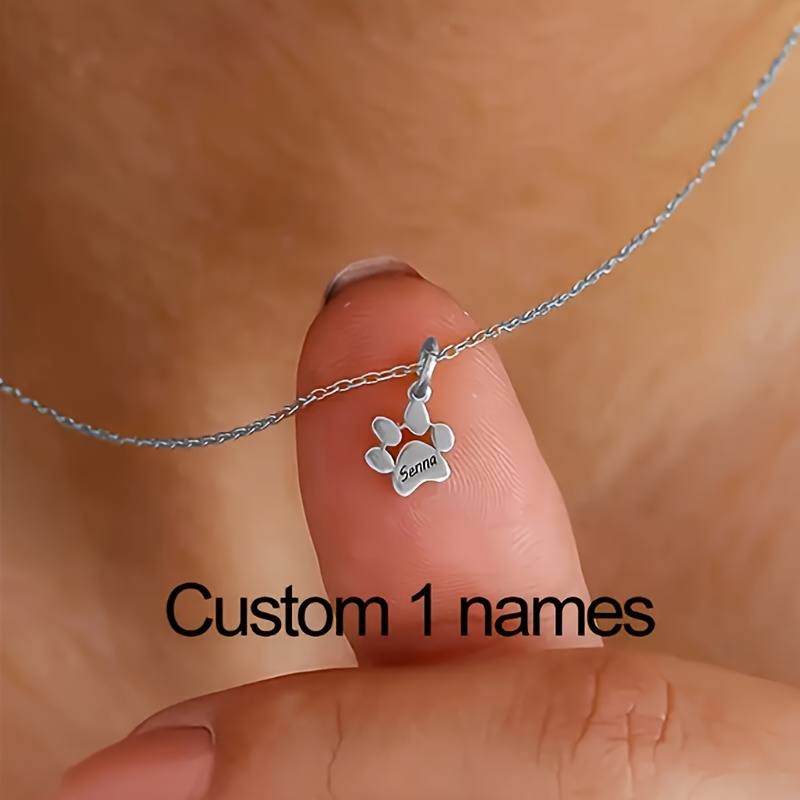 E-shop Individuell gravierte 1-5 Hundepfoten- Halsketten, Exquisite Geschenke für , Elegante Niedliche Haustier-Erinnerungsgeschenke, Valentinstag-