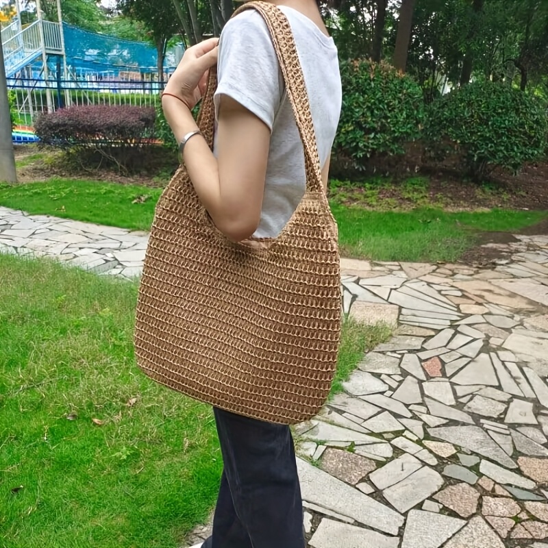 2024 Summer Original Straw Woven Bag Shoulder Bag New Tote Bag Large Capacity Casual Portable Woven Bag