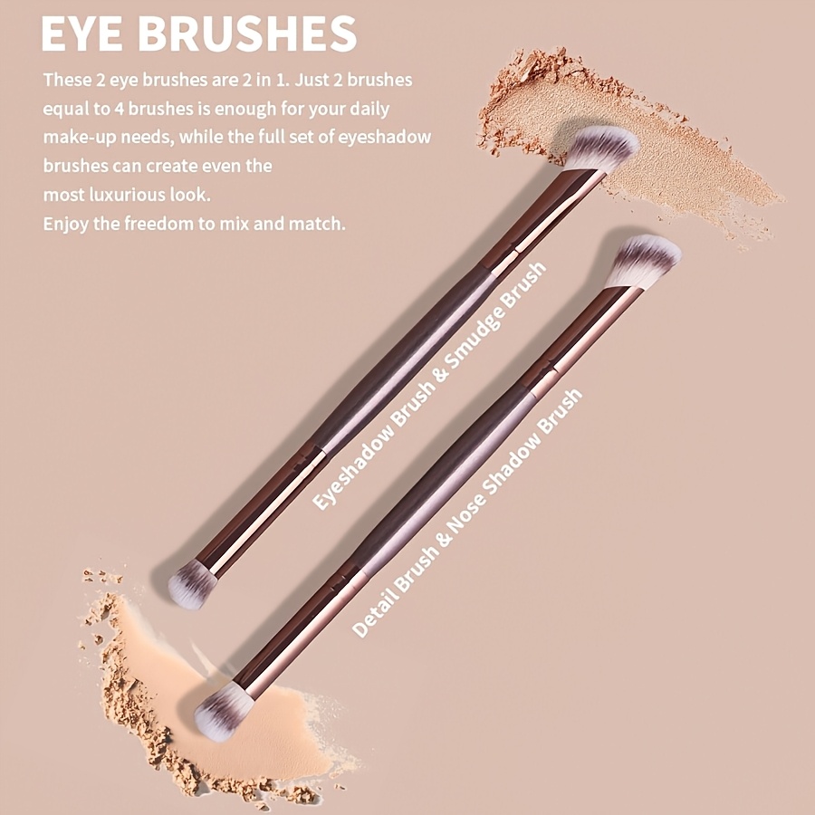 dual ended makeup brush set 6pcs foundation brush concealer brush contour brush beginner friendly   waste beauty tools Product details 4