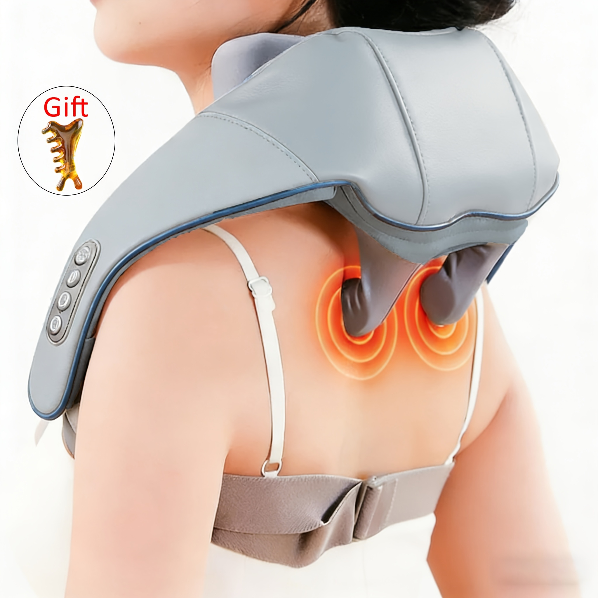 Image of 6d Shoulder And Neck Massager, Simulating Manual Massage, Can Massage The Shoulders, Neck, And Muscles, Like A Real Person Massaging For Home, Office, Travel, Car Great Gift, Full Body Massage