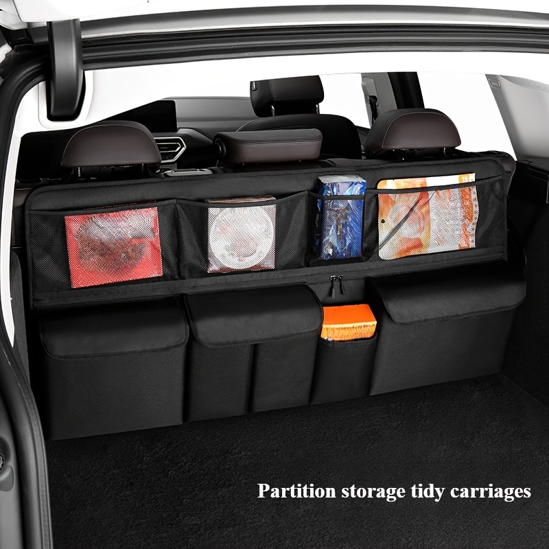 

1pc Tissu Voiture Siège Arrière Organisateur Sac de Rangement en Filet - Grande , , -Rayures, Ajustement la Plupart des Véhicules