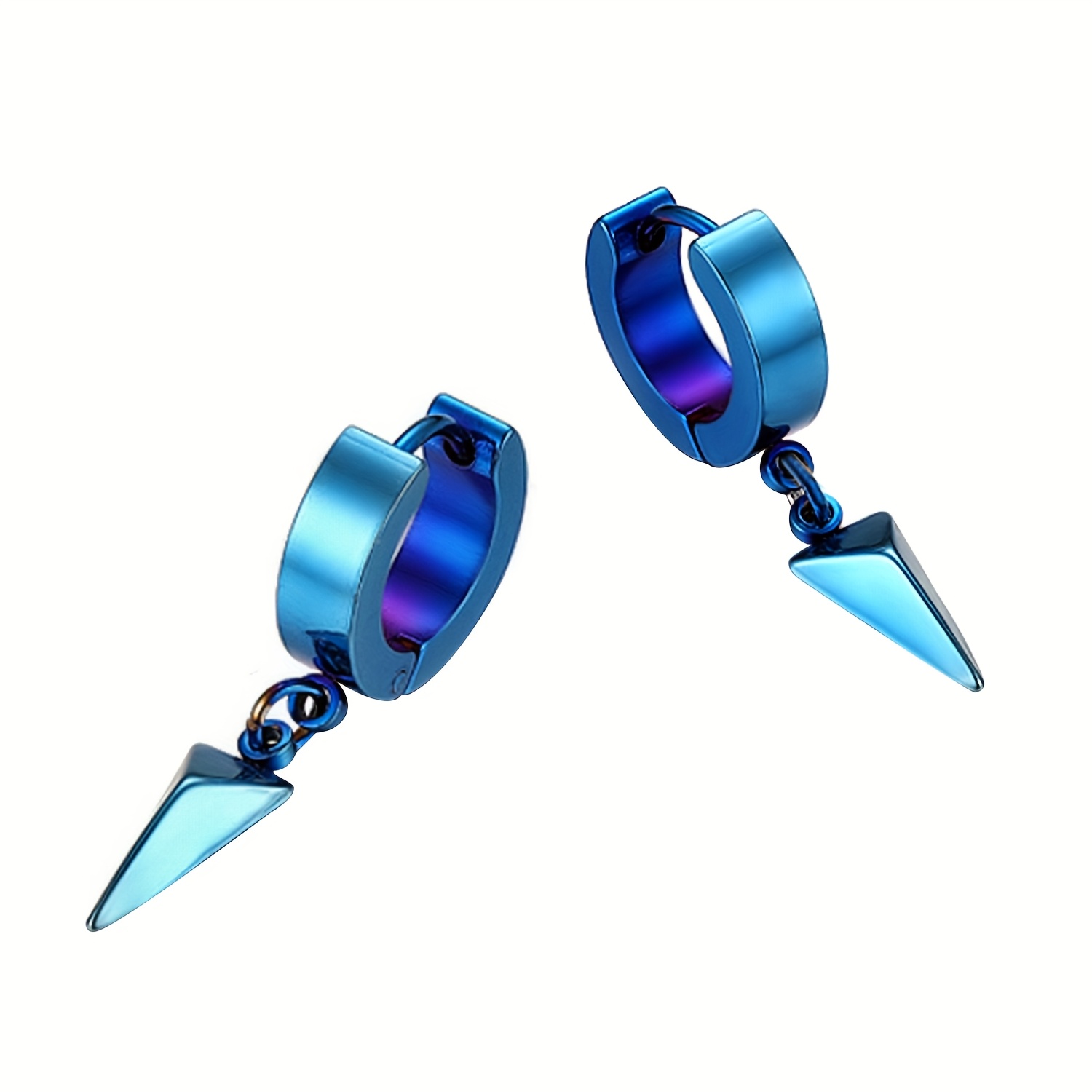 Image of Stylish Geometric Triangle Stainless Steel Ear Clips For Men And Women