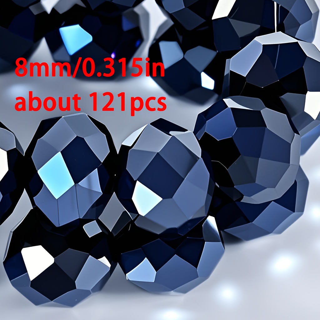 E-shop Perlen & Perlen-Sortimente: Ca. 209/159/121 Stück, 3*4/5*6/6*8mm, blau-schwarze österreichische glatt facettierte flache Perlen mit Löchern,