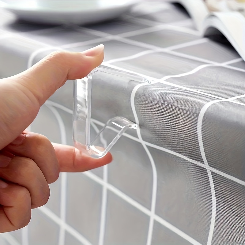 

8/16/24pcs Clear Plastic Tablecloth - Hold For And , Meetings, Parties, And Tablecloth Fixing