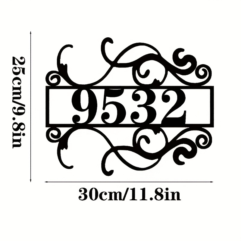 TEMU 1 Customized Metal Doorplate, Personalized Name And Number Outdoor Front Door Wall Art Plaque, Durable Rust Proof Doorplate, Unique Gift