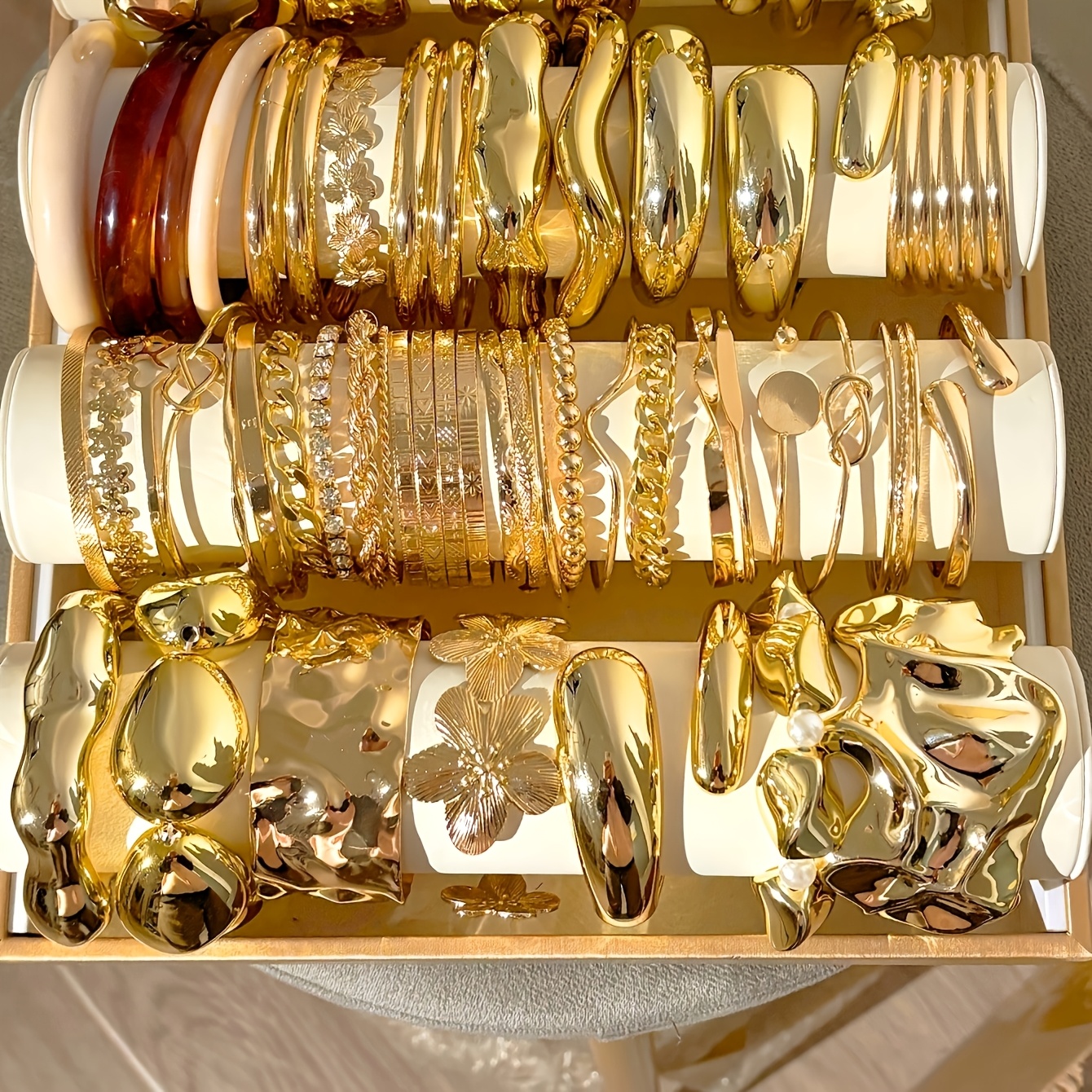 Random Stackable Bracelet Set — Floral & Geometric Designs