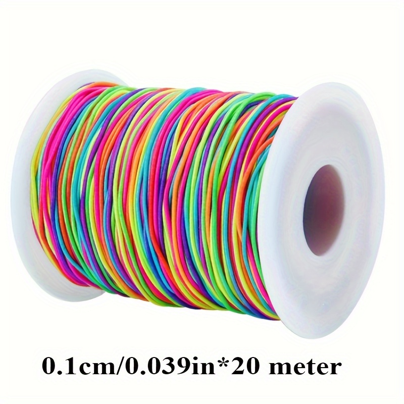 E-shop 20-Meter Elastisches Perlenband, 0,1 cm Durchmesser – Vielseitige farbige elastische Schnur für Schmuckherstellung, Halskettenbasteln