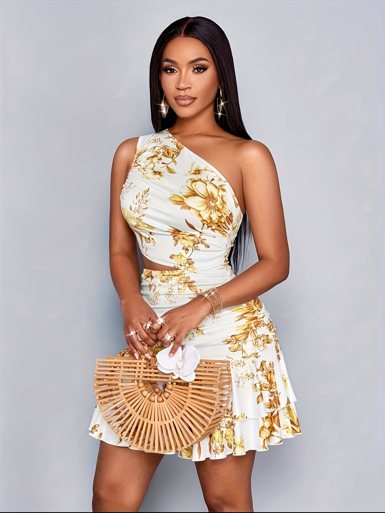 formal summer mini dress Citrus Sway Pleated Mini Dress S main image 1