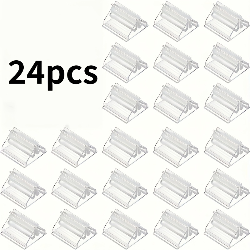 24pcs, Plastic Card Holders, Small Wedding Table Card Holders, Acrylic Table Signs, Suitable For Cards, Photos, , Picture Displays, Halloween, Christmas