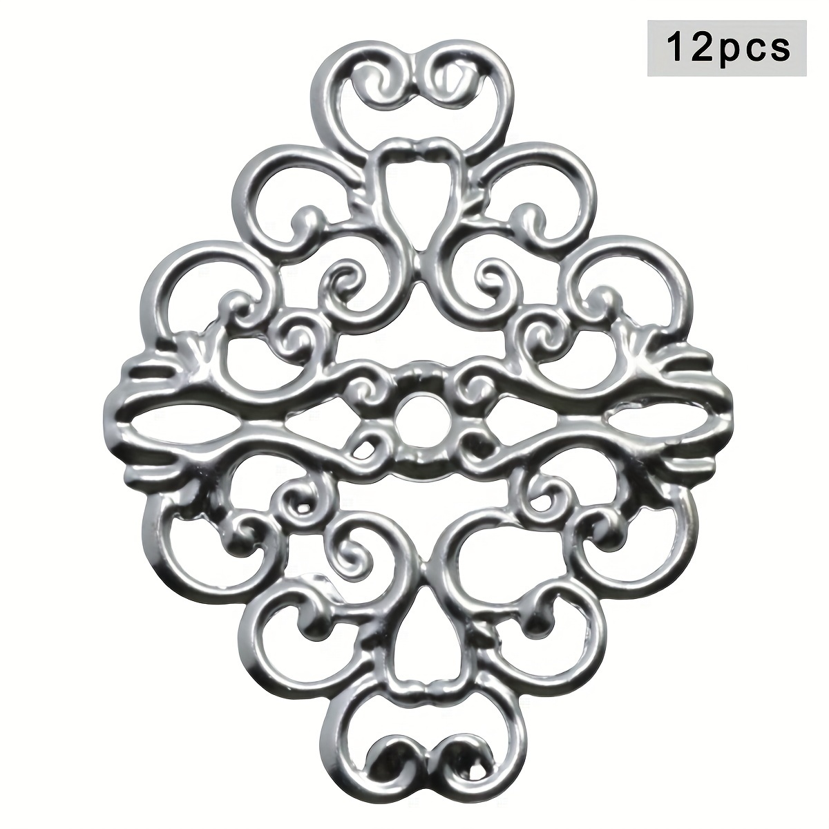 TEMU 12 piezas de adornos y accesorios de flores de esquina decorativas caladas florales vintage de 30x37 mm para álbumes DIY