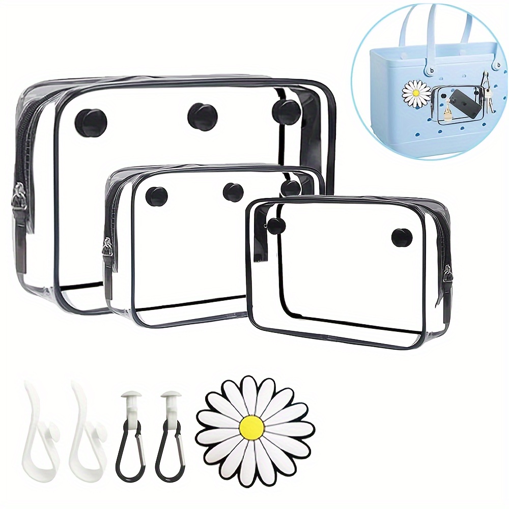 

8pcs Accessories Set For , Including Toiletry Bags, Hook Set, And Daisy Pattern Charm