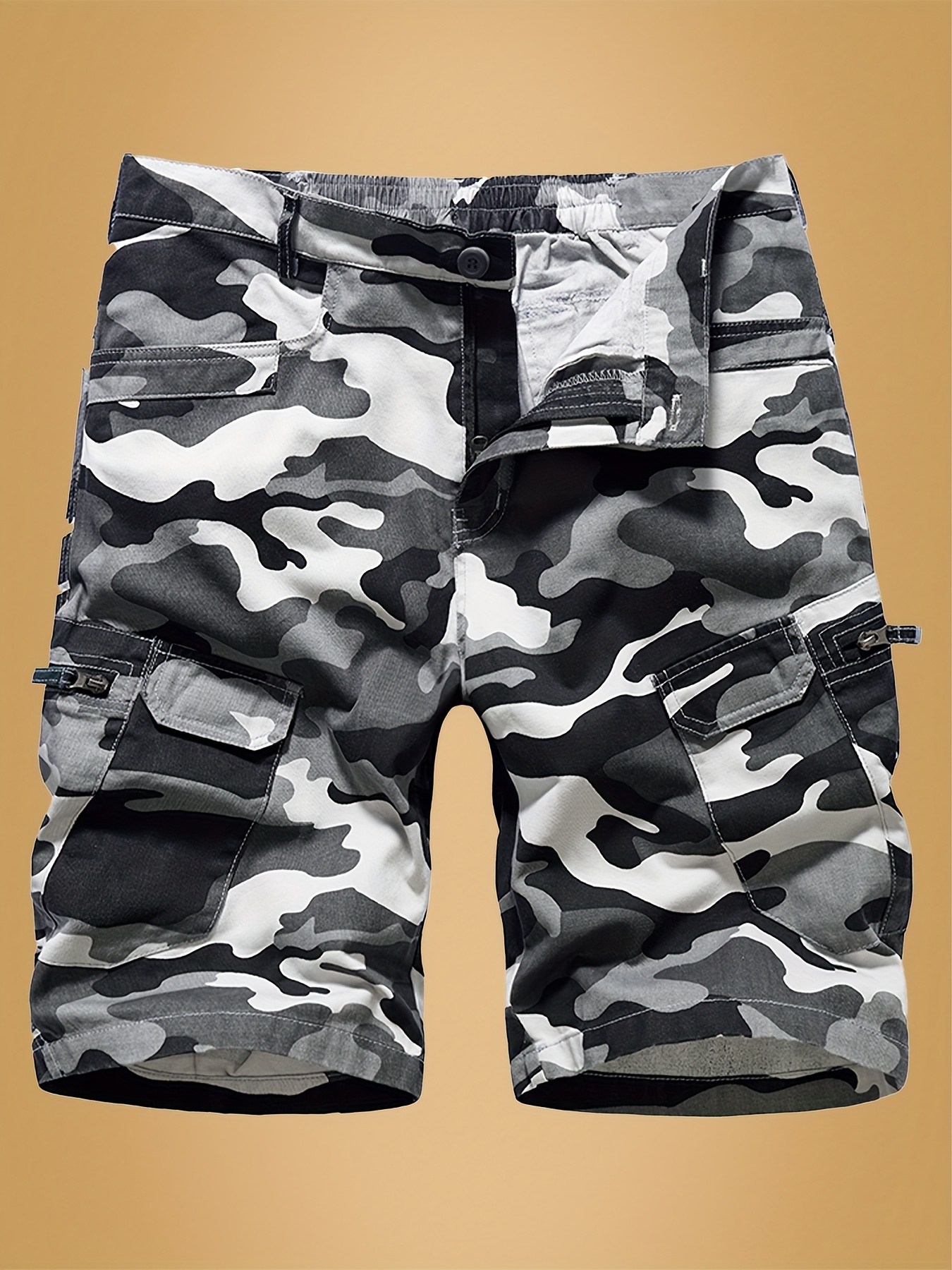 Trendy Cotton Comfy Men's Camo Cargo Shorts Pockets Summer - Temu
