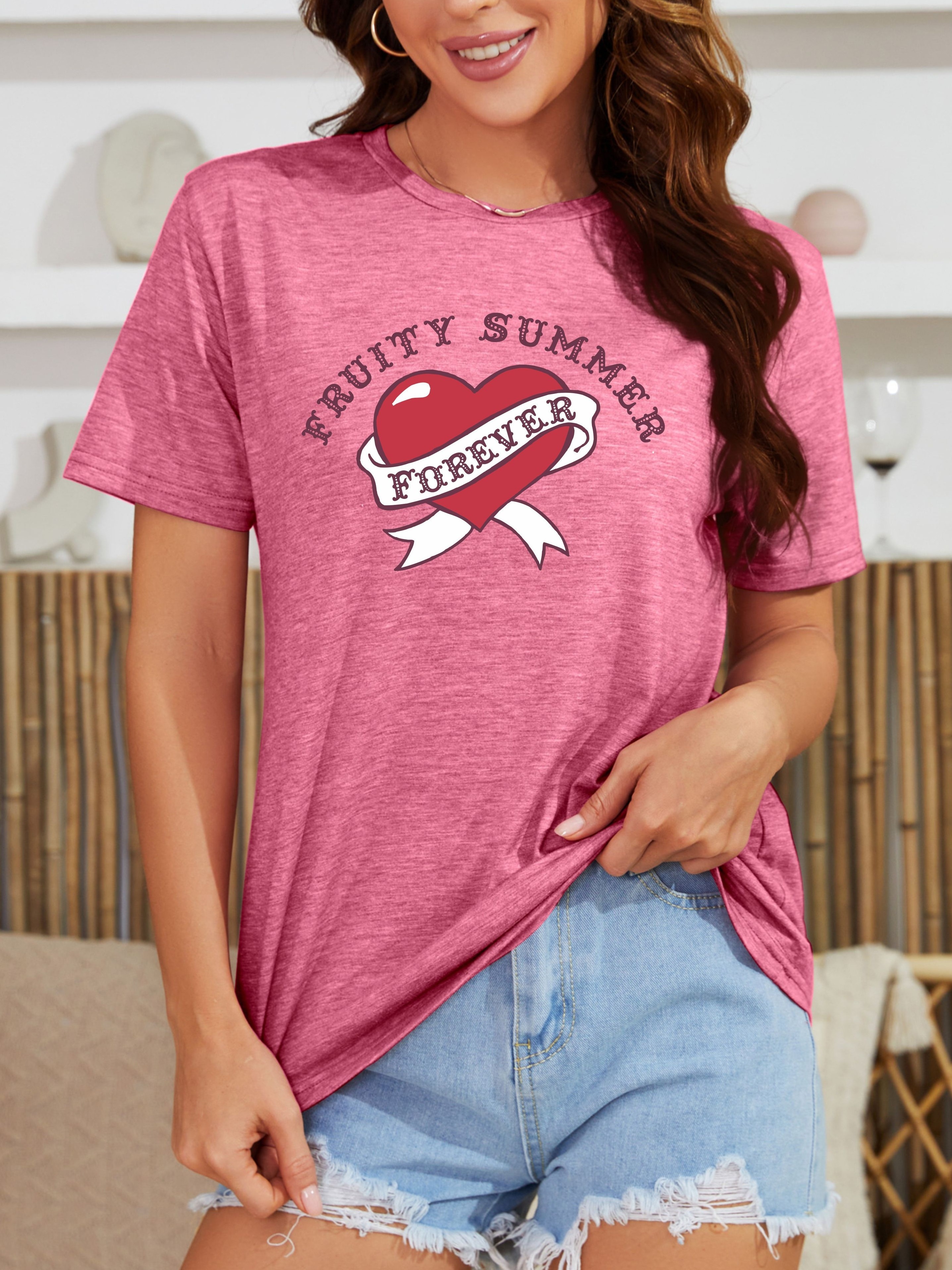 Camiseta Feminina Ipuang Coração - Manga Comprida Algodão Laranja