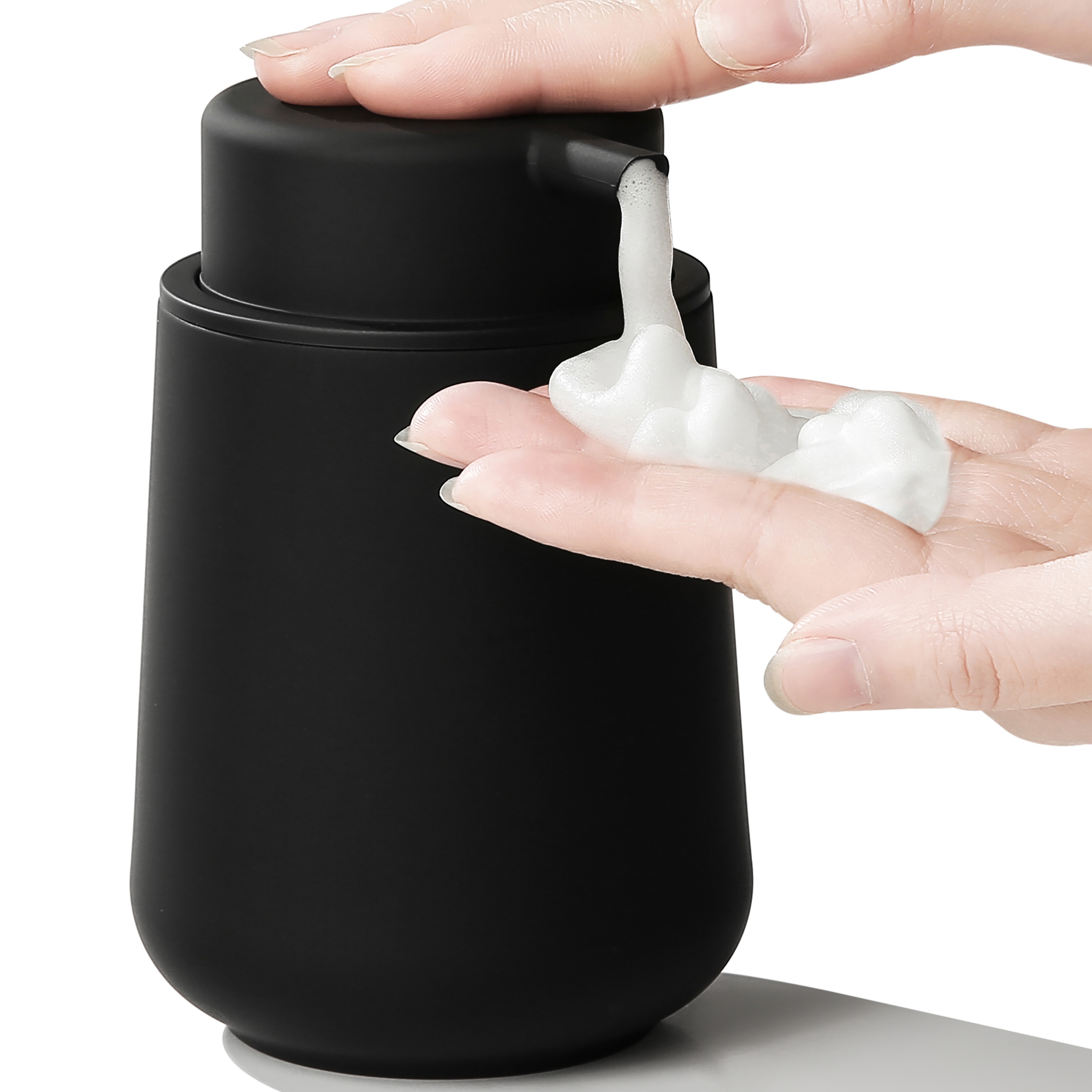 

1pc Black Matte Foam Soap Dispenser, Plastic Hand Soap Sub-packaging Bottle, Simple Fashion Soap Dispenser, For Kitchen And Bathroom