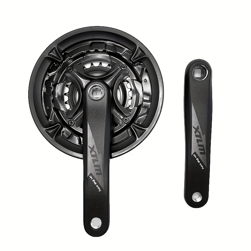 1 Set Aluminum Alloy Mountain Bike Caliper And Crankset, Bicycle Crank Arm Square Hole 170mm, Bicycle Gear Disc (24/34/42t), Plate, Suitable For 7/8/9 Speed