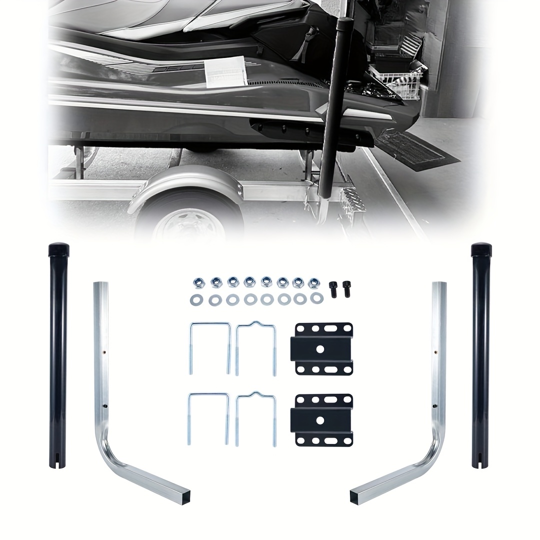 TEMU 1 Pair Of Boat Trailer Guide, Trailer Guide Ons Galvanized Steel With Pvc Pipes For Ski Boat, Fishing Boat, Sailboat Trailer