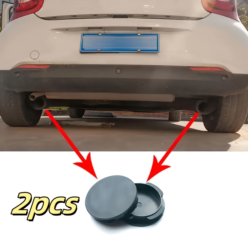 E-shop 2 Stück Schwarze Auspuffschutzabdeckungen für Mercedes-Benz Smart Forfour W453 (2014-2017) | Robustes Auto-Kunststoff, Keine Werkzeuge