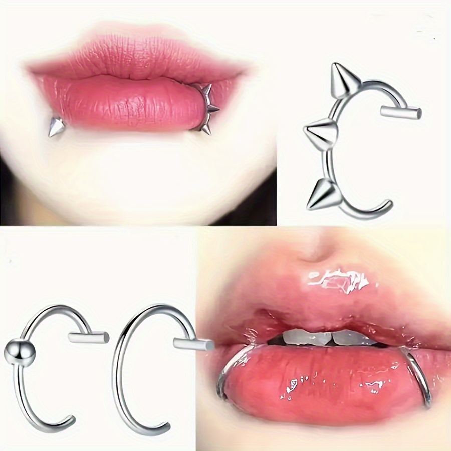 Medusa Piercing Female Side Labret Ring 6pcs Stainless Steel Lip