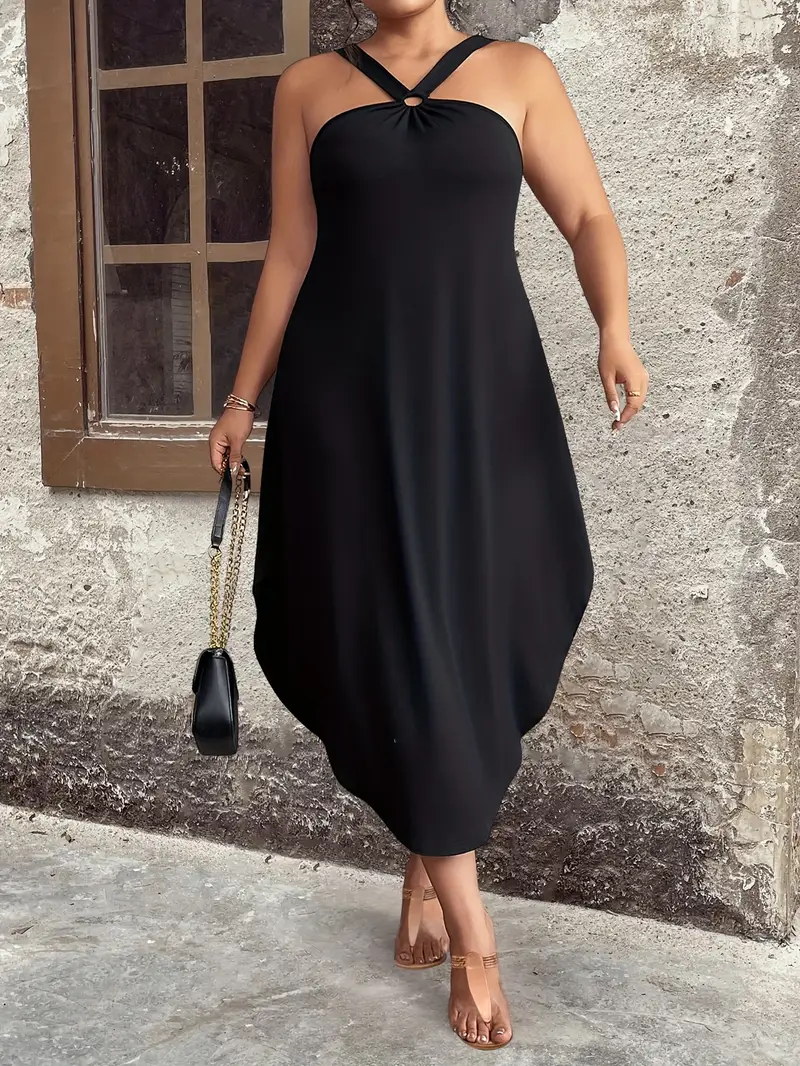 plus size womens halter neck dress fit irregular wave - Temu United Arab Emirates plus size womens halter neck dress fit irregular wave - Temu United Arab Emirates