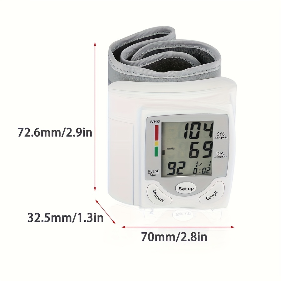2pcs   kun automatic digital wrist   with adjustable cuff heart rate monitor who   certified portable design   for   management ck 101s   for home userfriendly interface clear display screen Product details 2