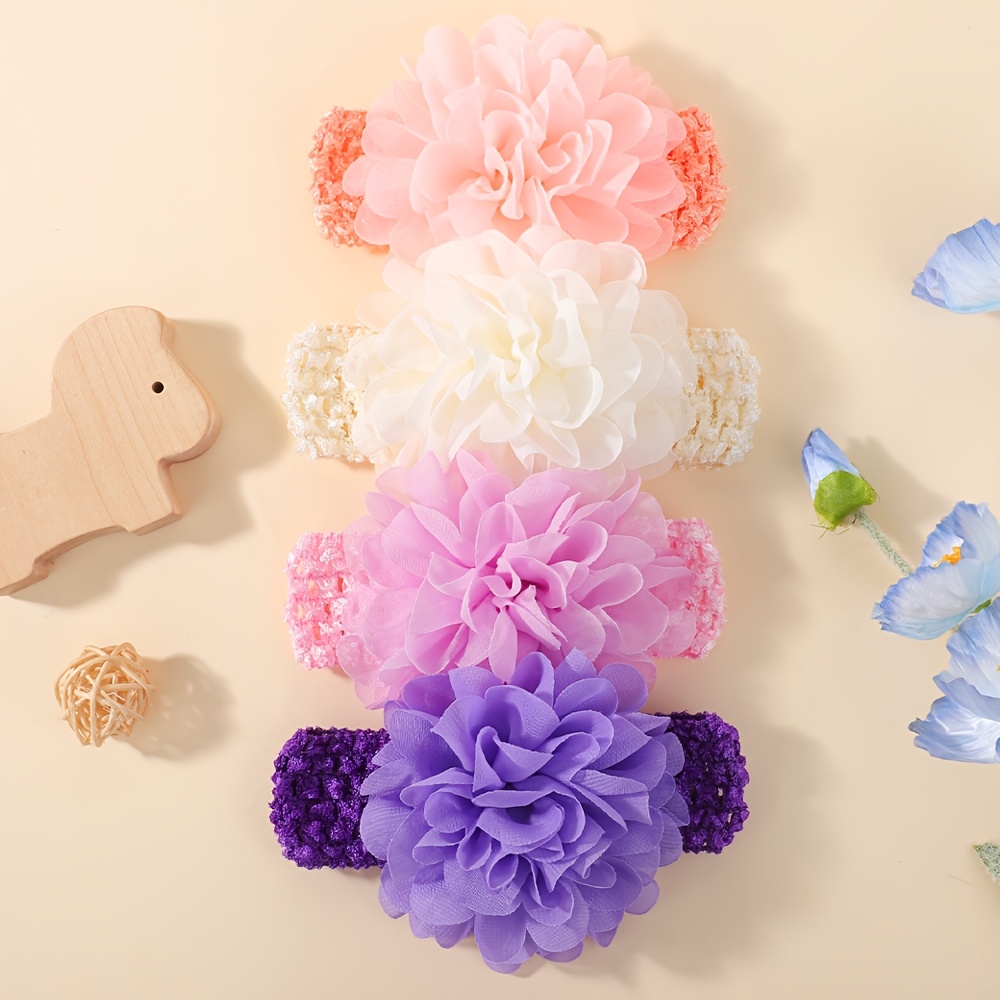 TEMU 4pcs Candy-colored Mesh Elastic Hair Bands, High-elastic Hair Bands, Suitable For Daily/party/gathering Use