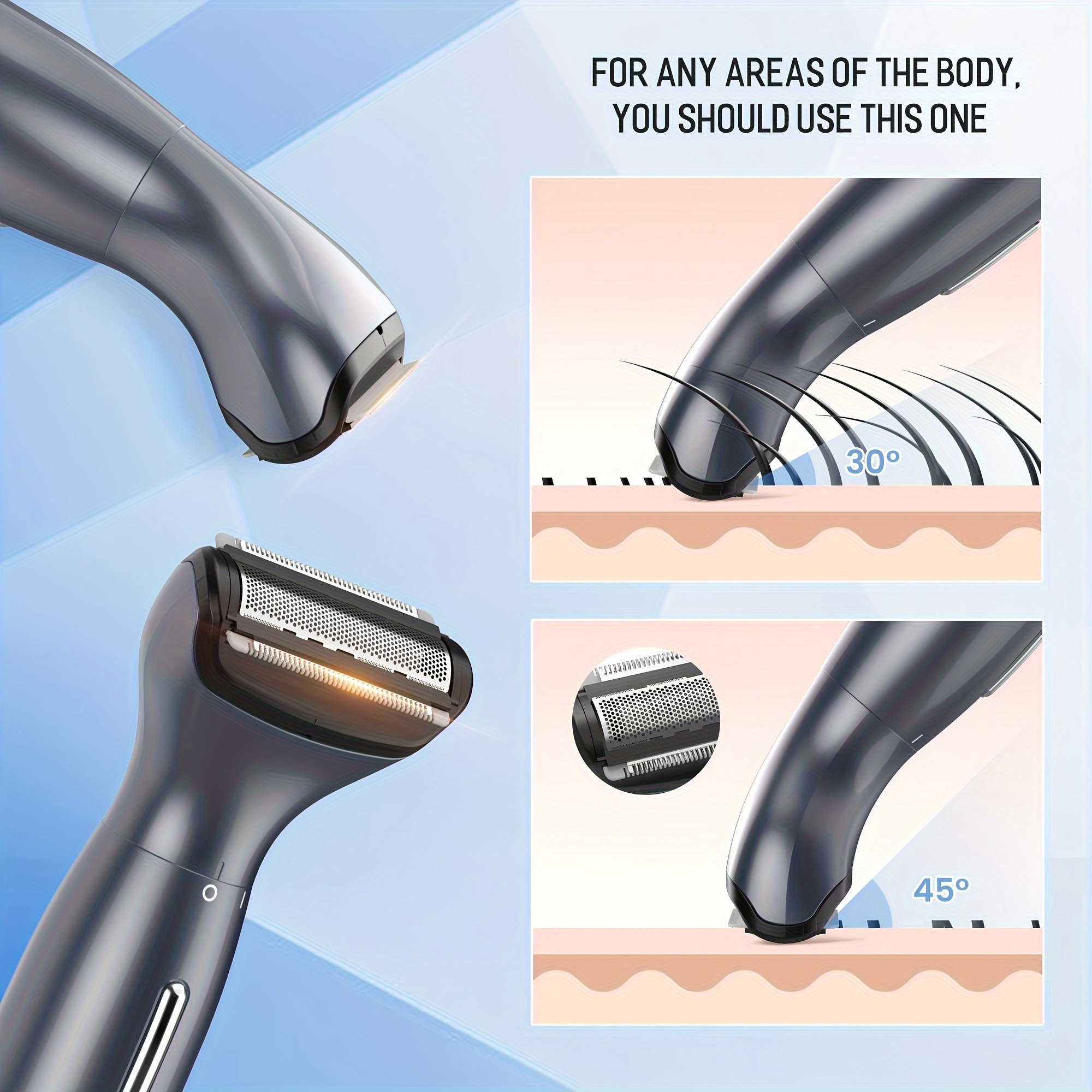   function trimmer 1 handle 6 different function blades womens bikini trimmer body and face electric shaver eyebrow ear and nose hair shaver wet and dry dual use beautician Product details 1