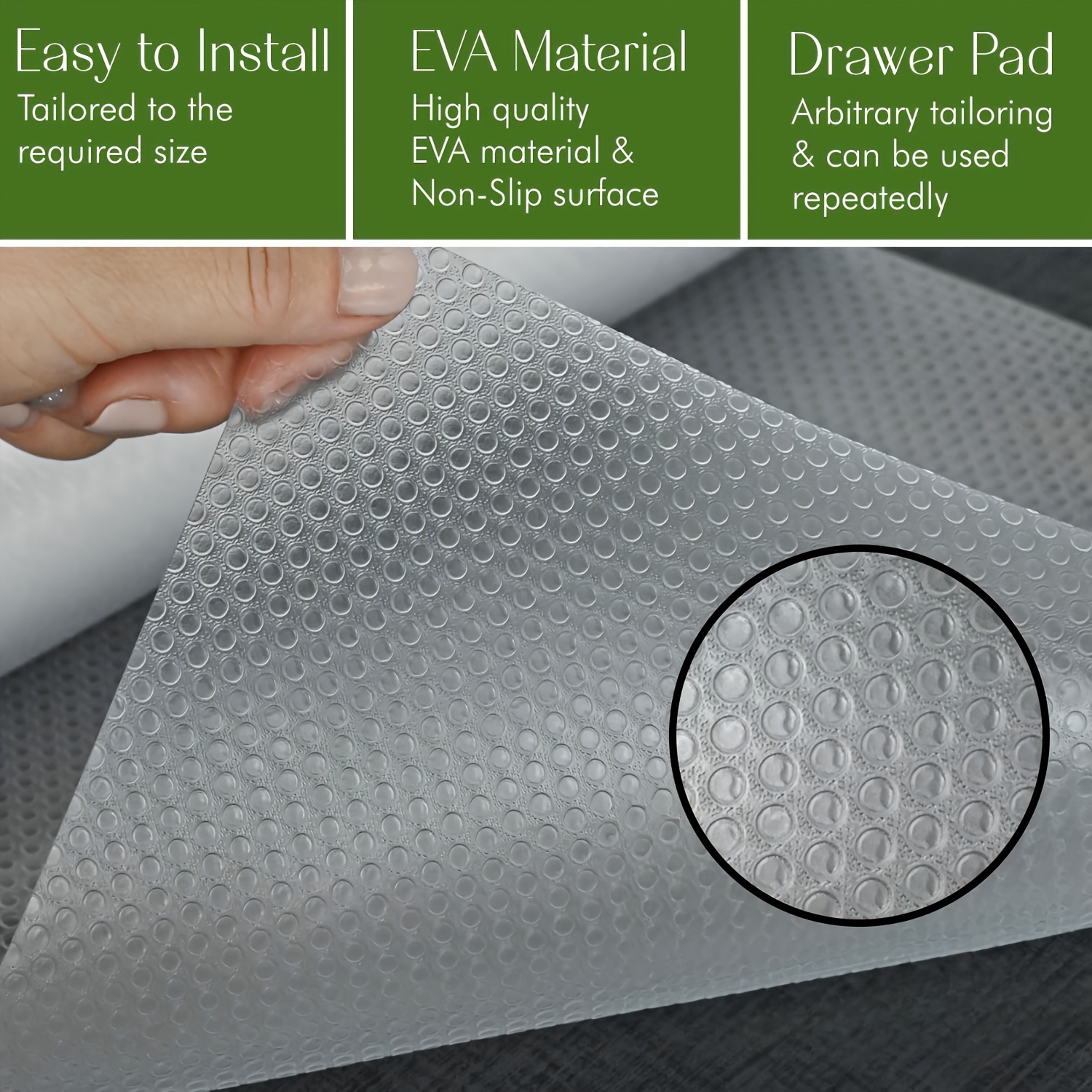 1 roll of waterproof and anti slip plastic shelf liner roll, multi-purpose cabinet drawer liner. Suitable for cutting mats in kitchens, refrigerators, and tables.