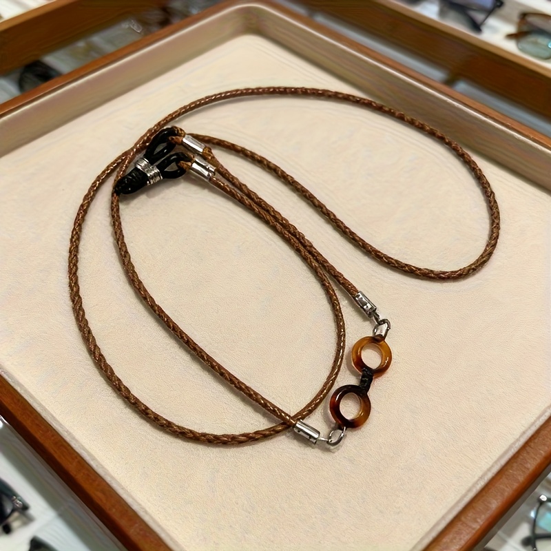 TEMU Cadena para gafas retro con cordón encerado, para hombres como para mujeres, diseñada como accesorio para máscara. como soporte para gafas, con