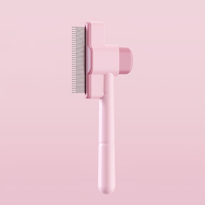 Pet Grooming Comb, Cat Hair Comb With Massage, Flea Removal, Self-cleaning, Deshedding, And Detangling For Long-haired Cats