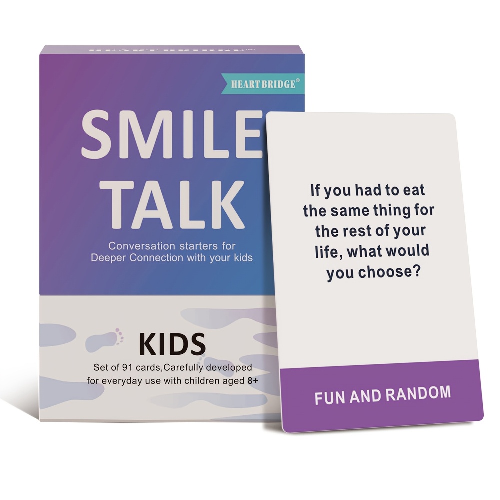 Image of 1pc Smile Talk 's Conversation Card Game 90 Tips To Start Meaningful Games Meaningful Parent- Halloween Christmas Gifts For |91cards|
