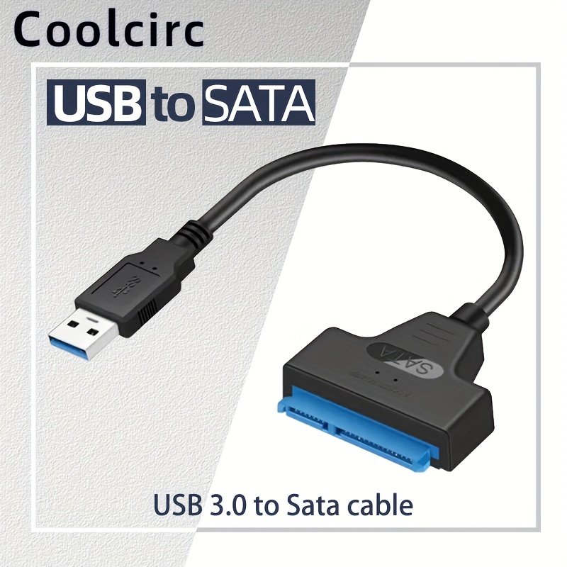 

Coolcic 0.5ft Sata To Usb 3.0 Cable, Usb 3.0 To Sata Adapter, Compatible With 2.5-inch Sata Iii Hdd&ssd, External Hard Drive Converter For Data Transfer, Black, 6+2-pin Male To Female Connector