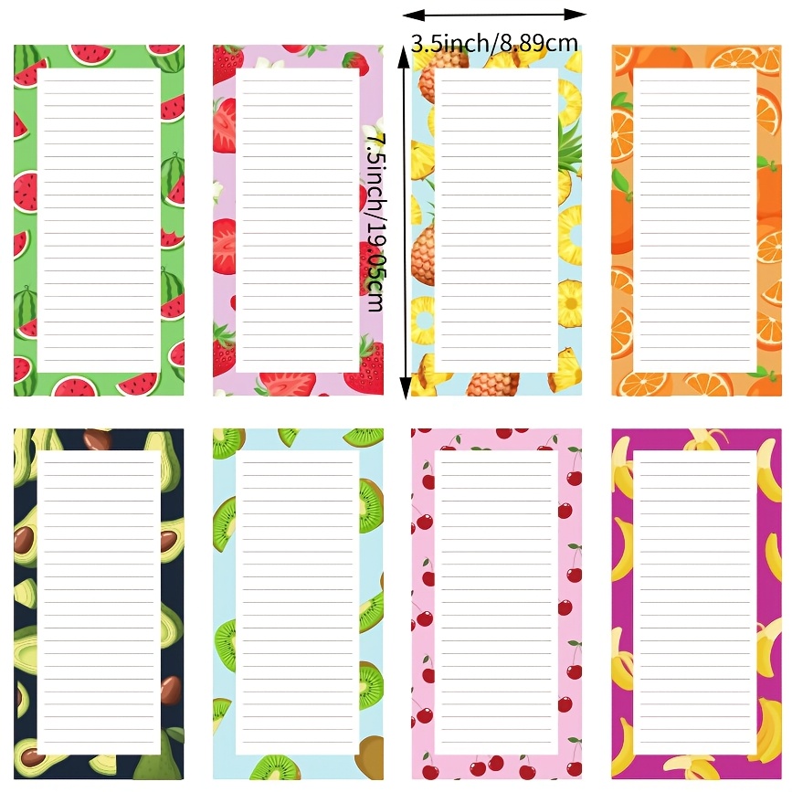 TEMU 4-pack (random Style) Fruit-shaped Magnetic Sticky Notes Suitable For , Colorful Adhesive Refrigerator Memo Pads With Magnetic Base For Fridge