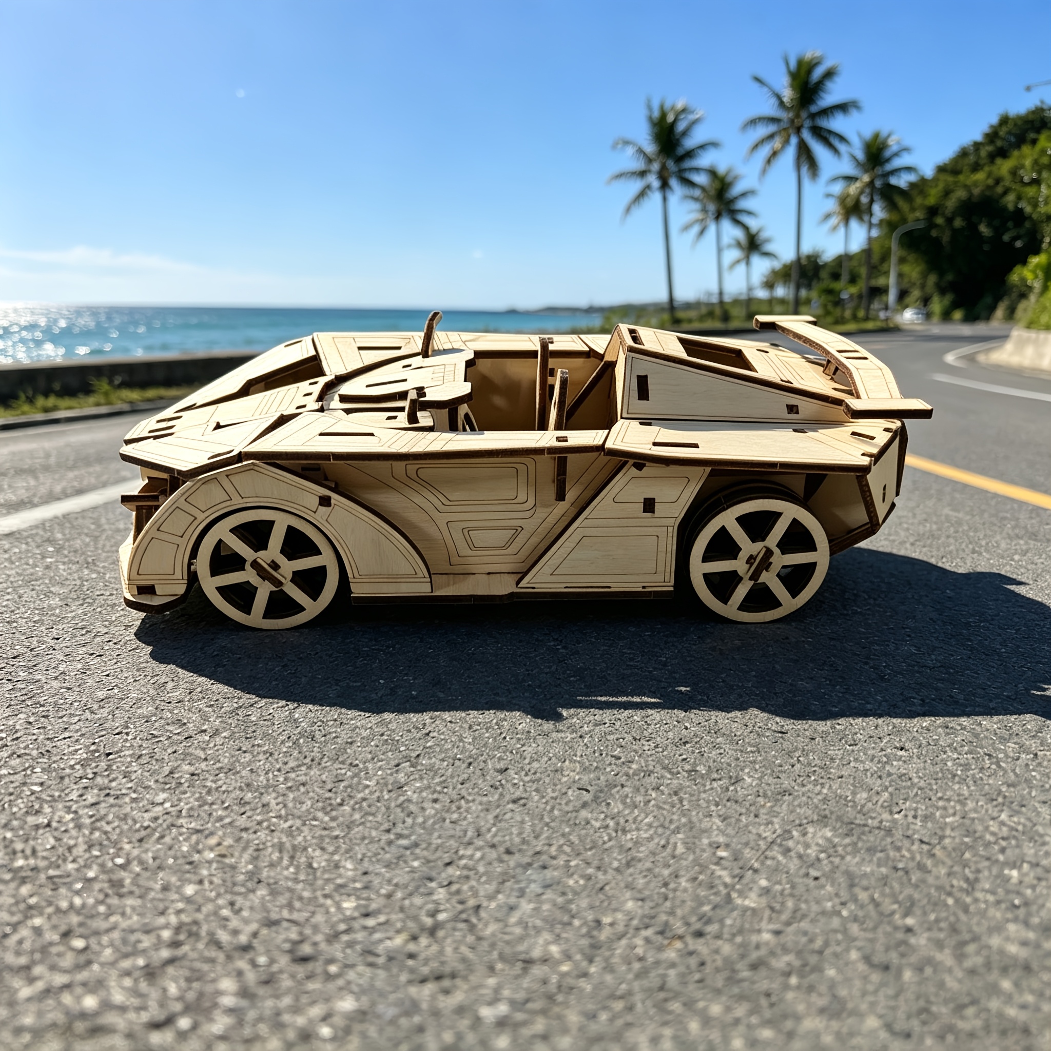 3D Puzzle Race Car Model, Wooden Assembly Kit