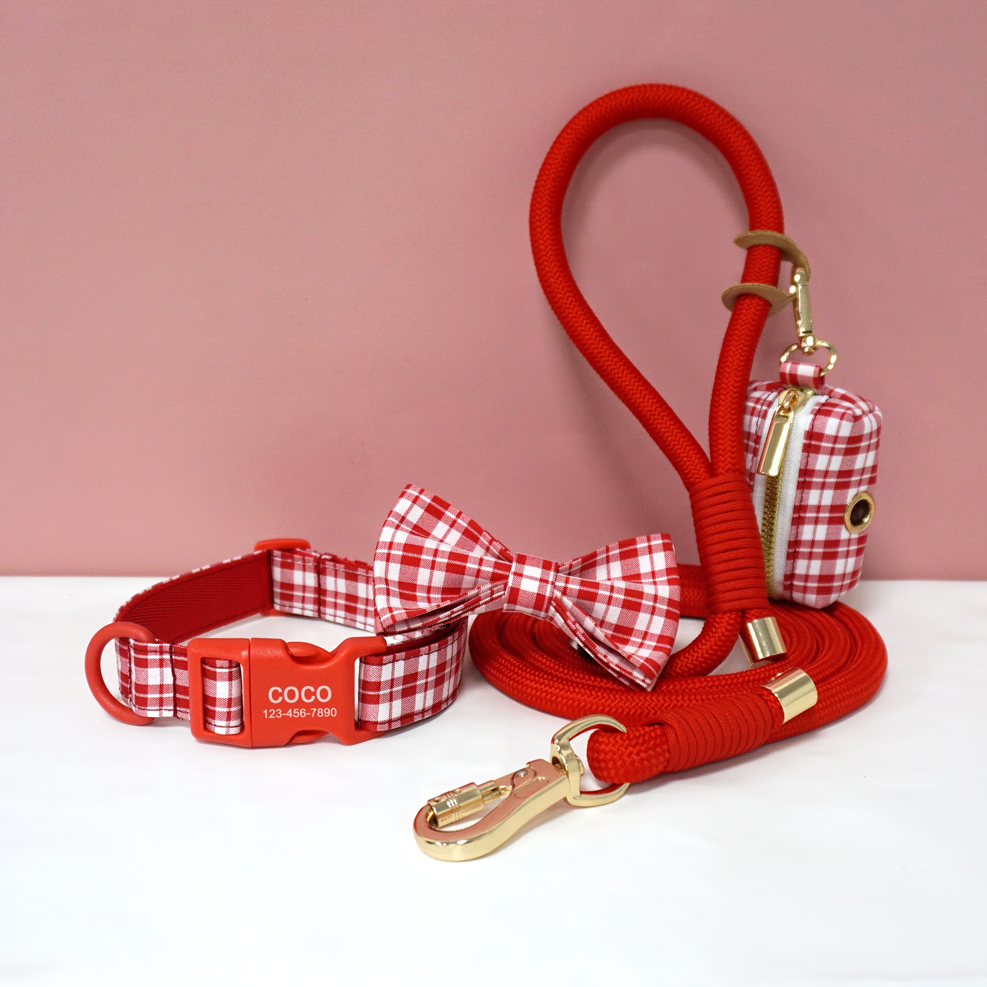 4pcs Cute Colorful Adjustable Pet Dog Collars with Bow Tie