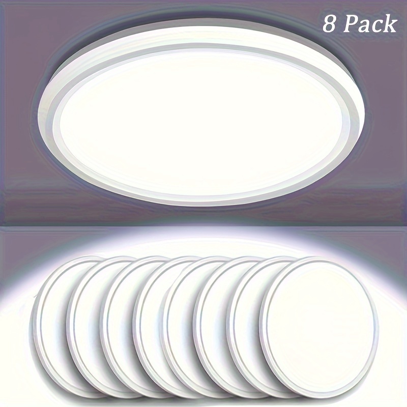 

A Set Of 6 Pcs/8 Pcs Ceiling , 7' Ceiling , Led Ceiling , Round, 15 W, Ceiling , For , Bathroom, , , , Ceiling , 1800 Lm, 5000 K,