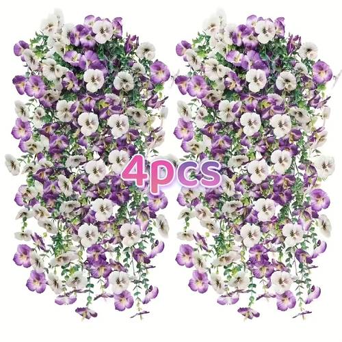 set of 4 premium artificial purple and white measuring 75cm 29 5 inches ideal for enhancing indoor spaces outdoor patios weddings parties and festive occasions suitable for spring and summer as well as valentines day easter