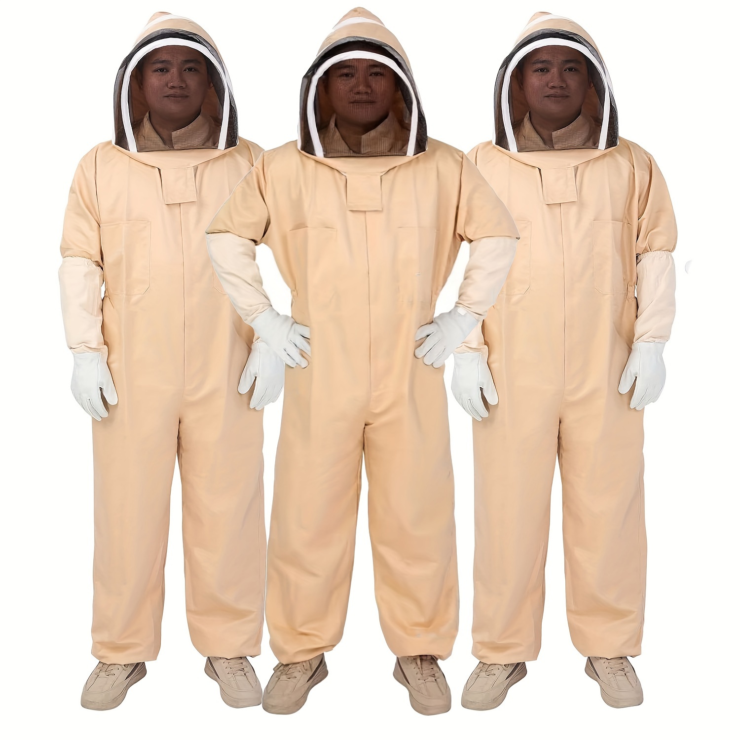 Traje de apicultura de apicultura con guantes de piel de oveja y capucha de  velo de esgrima ventilada, traje de apicultor profesional, protección