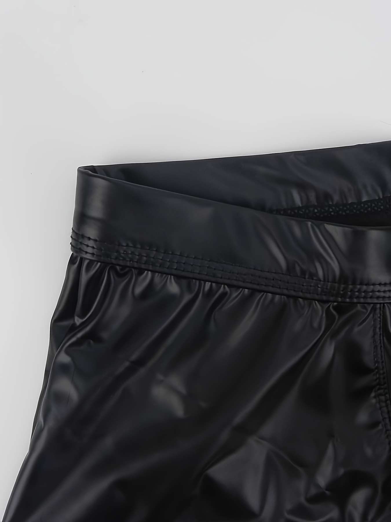 Men's Faux Leather Hollow Back Boxer Briefs Men's Sexy Underwear For Men